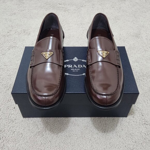 Prada Brushed Leather Loafers 2DB223 Radica Brown – Men’s UK 12 - Picture 6 of 10